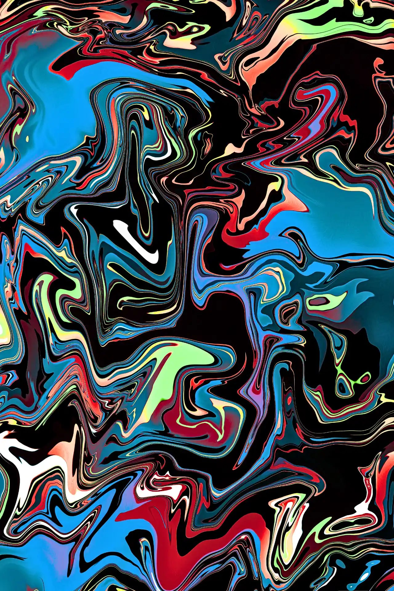 Abstract multicolored pattern on a black background