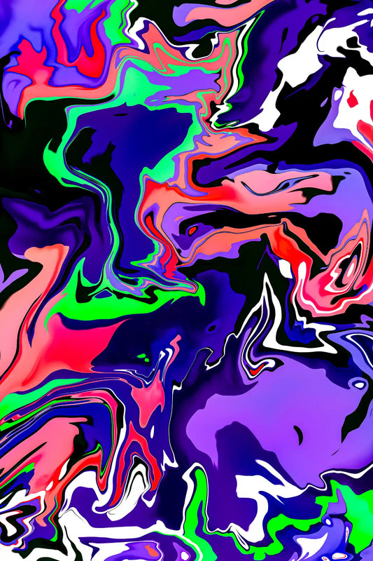 Abstract multicolored pattern with vibrant colors on a dark background