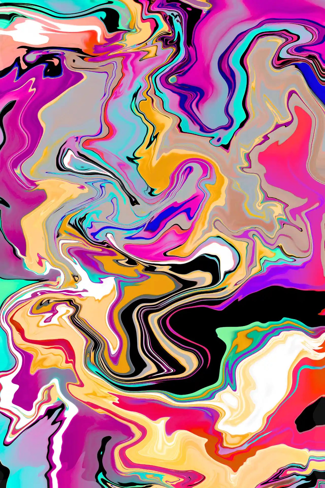 Abstract multicolored swirl pattern