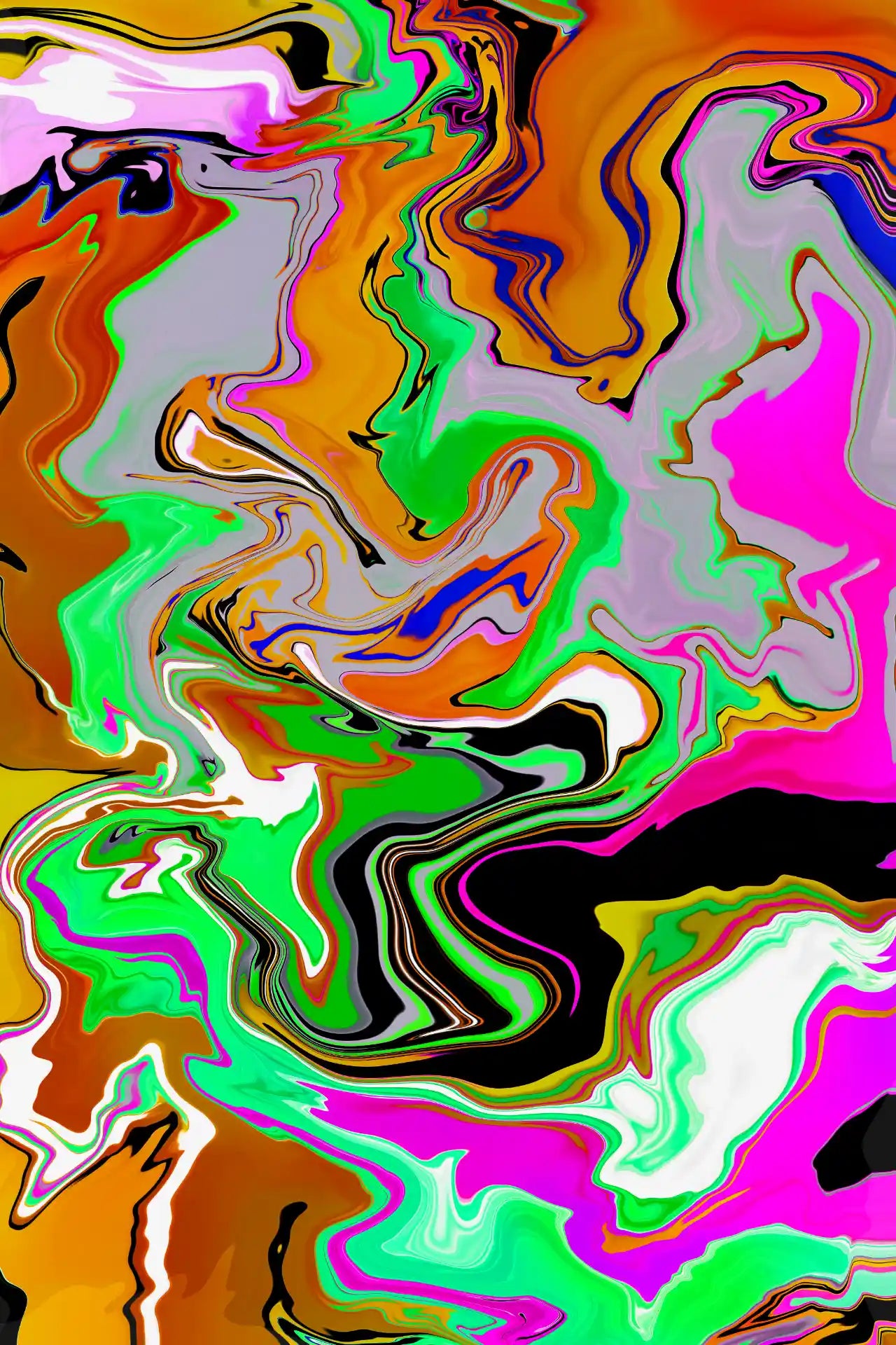 Abstract multicolored swirl pattern