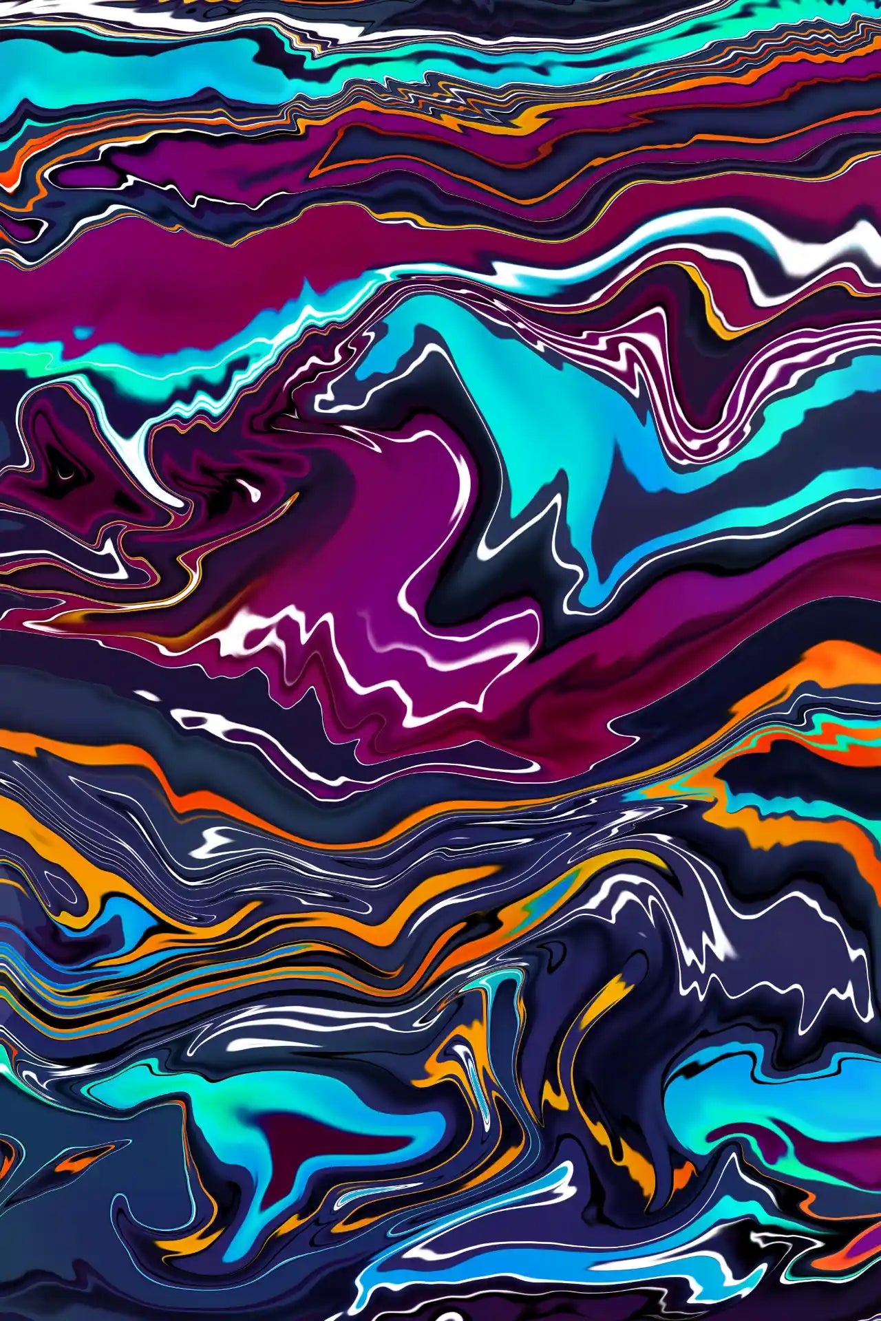 Colorful abstract pattern with swirling colors on a dark background