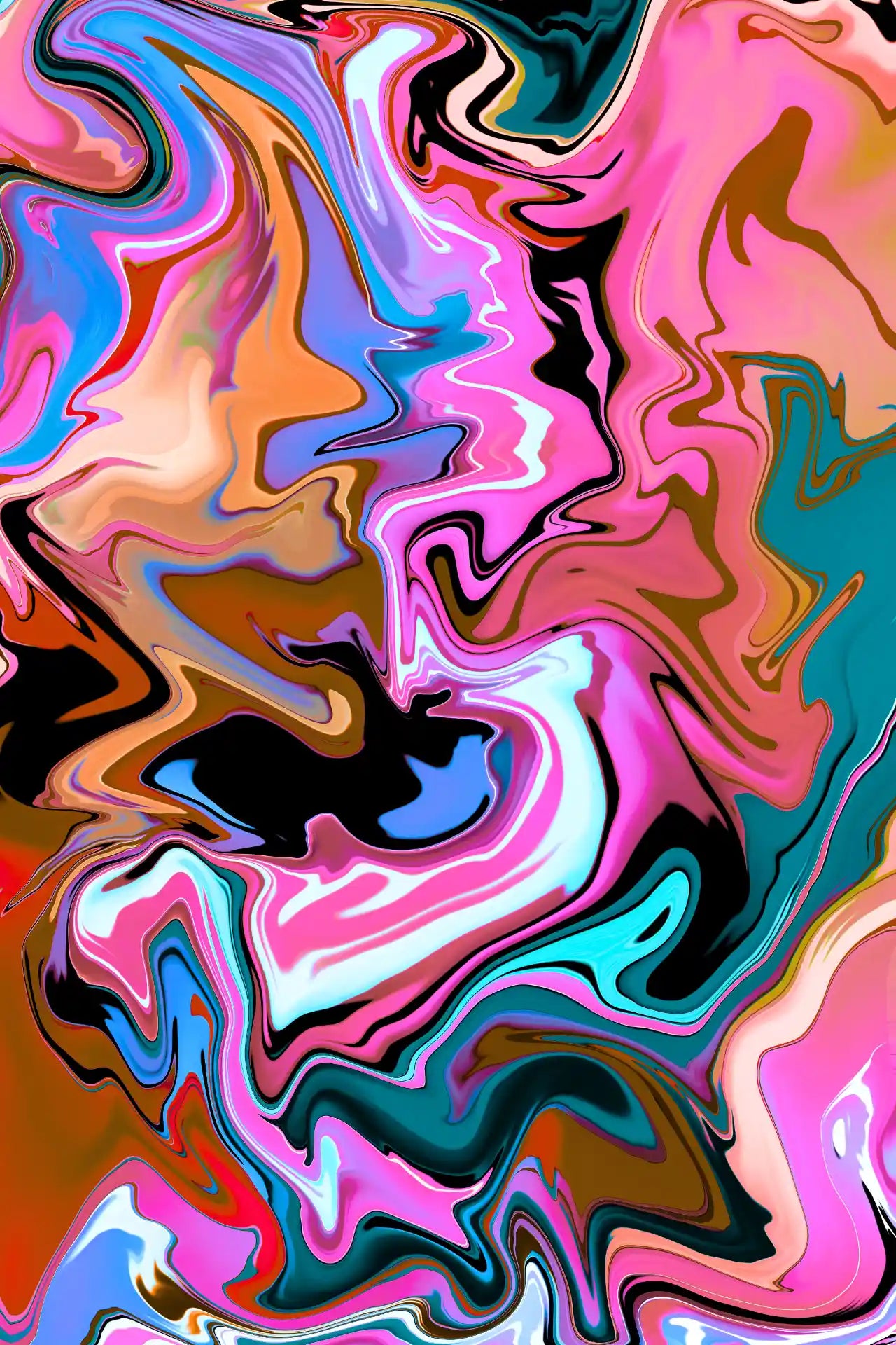 Abstract multicolored swirl pattern