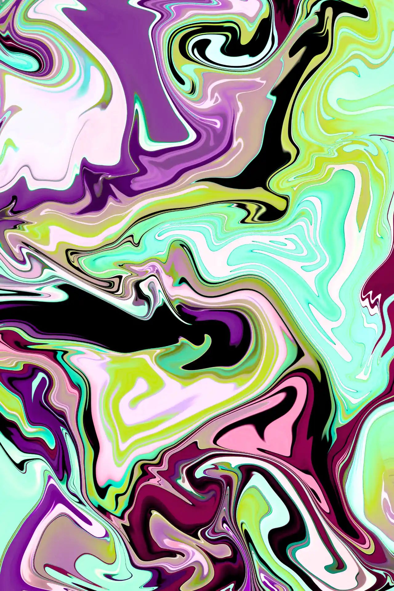 Abstract art with swirling colors and shapes