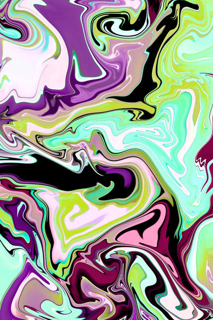 Abstract art with swirling colors and shapes