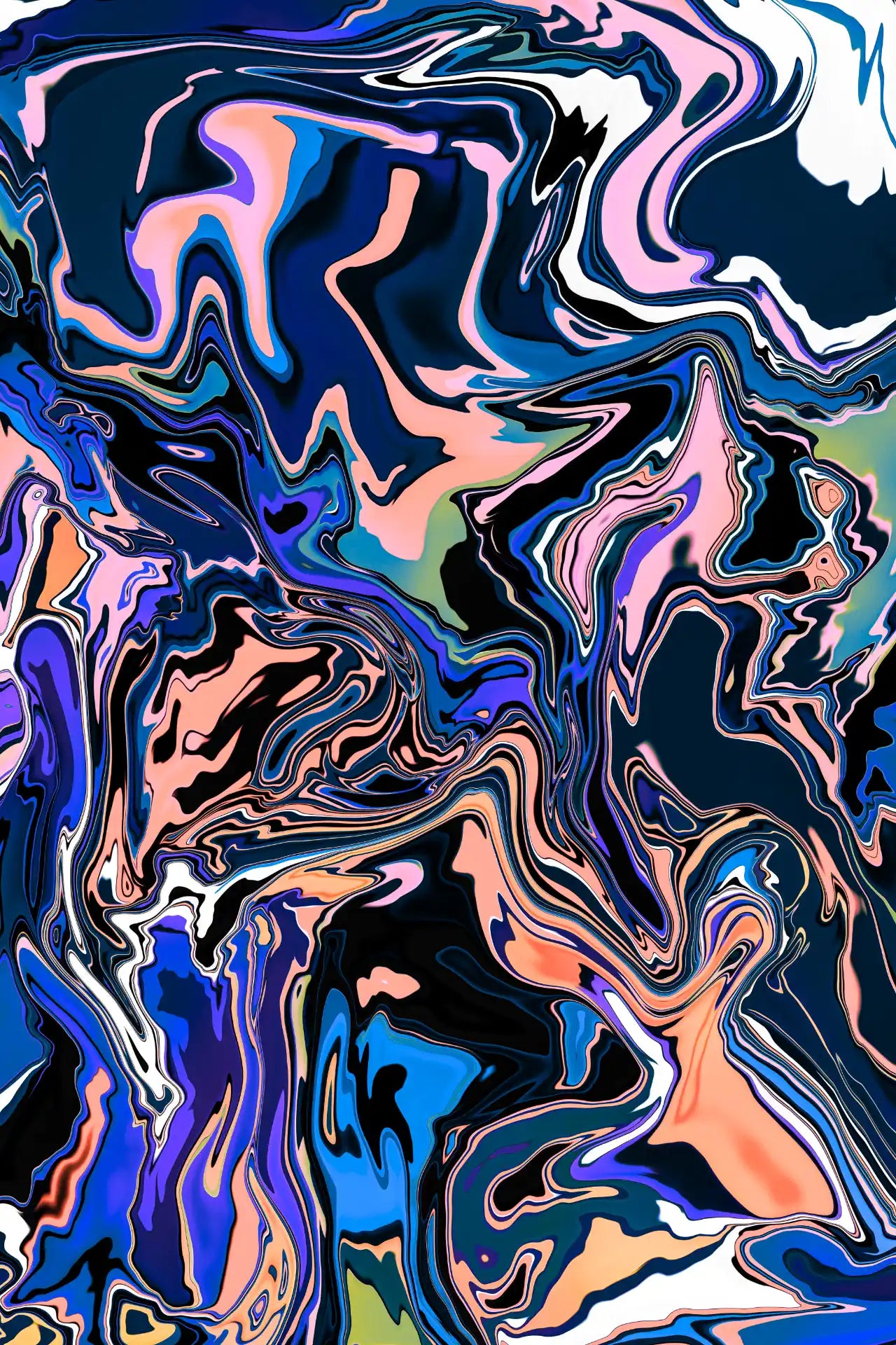 Abstract colorful pattern with swirling colors on a dark background