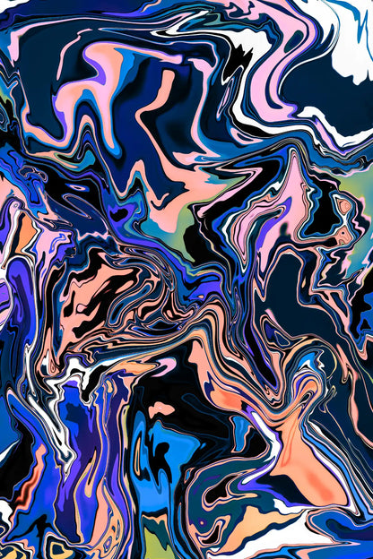 Abstract colorful pattern with swirling colors on a dark background