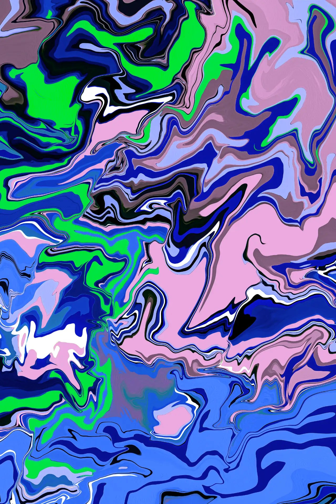 Abstract colorful pattern with swirling colors on a dark background