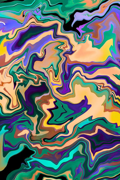 Abstract multicolored pattern with wavy textures