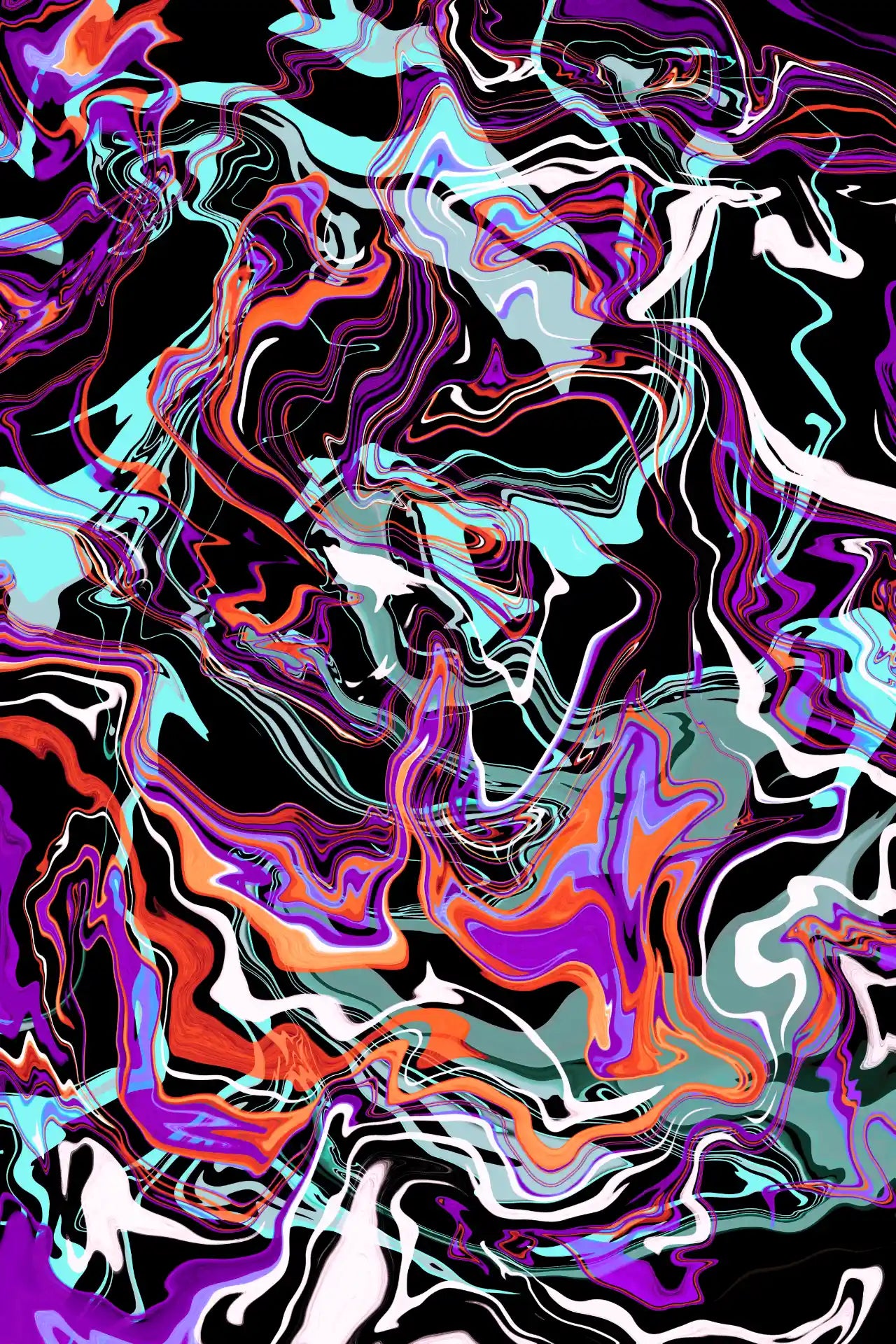 Abstract multicolored pattern on a black background