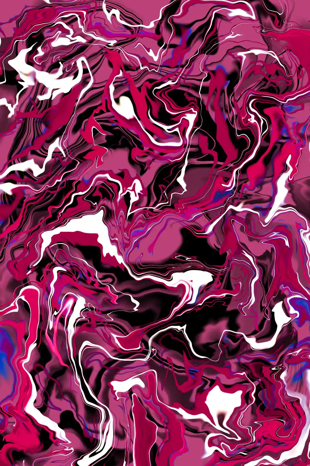 Abstract art with swirling pink, purple, and white patterns