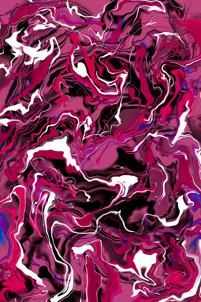 Abstract art with swirling pink, purple, and white patterns