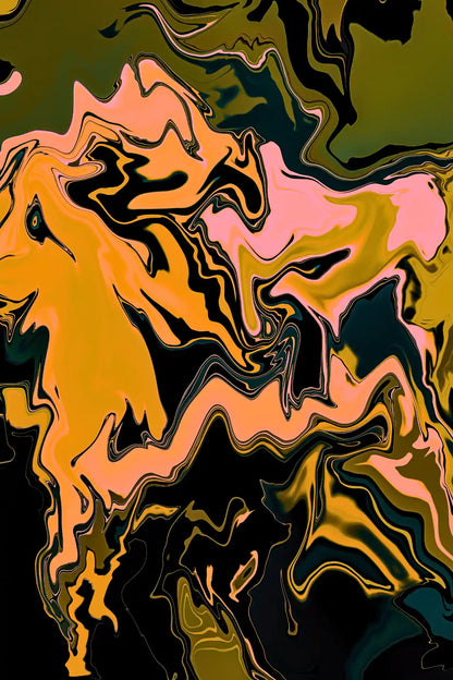 Abstract art with swirling colors on a dark background