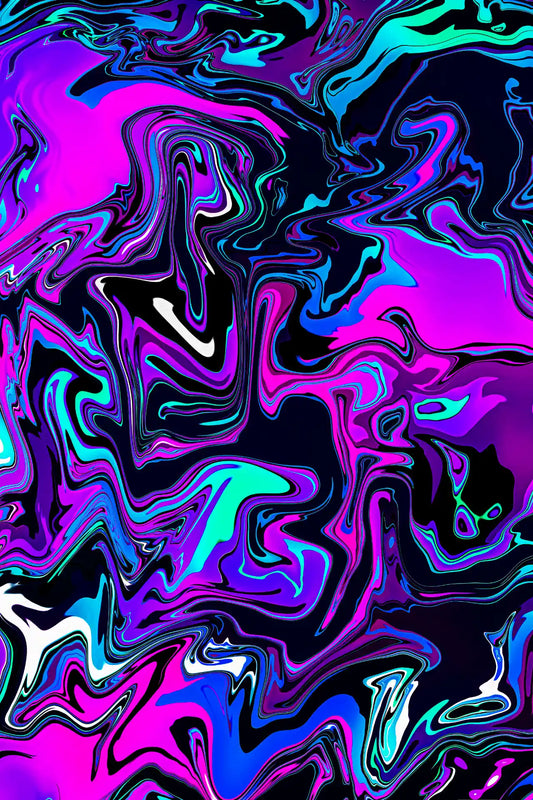Abstract colorful pattern with swirling colors on a dark background