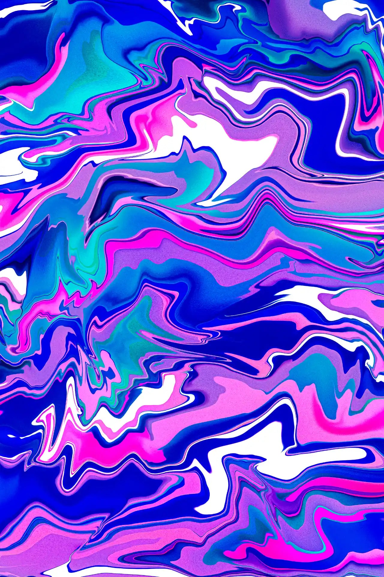 Abstract colorful pattern with swirls of blue, pink, and purple.