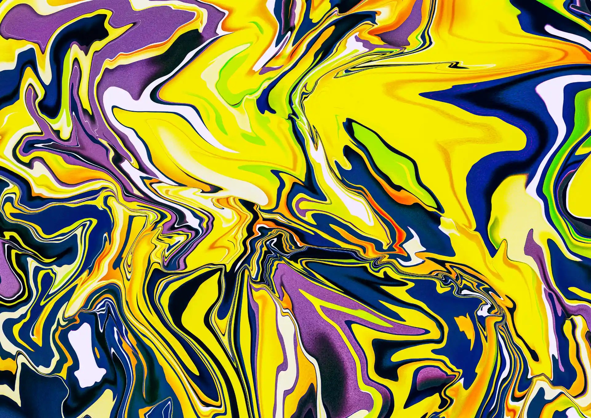 Abstract art with swirling colors of yellow, purple, and blue.